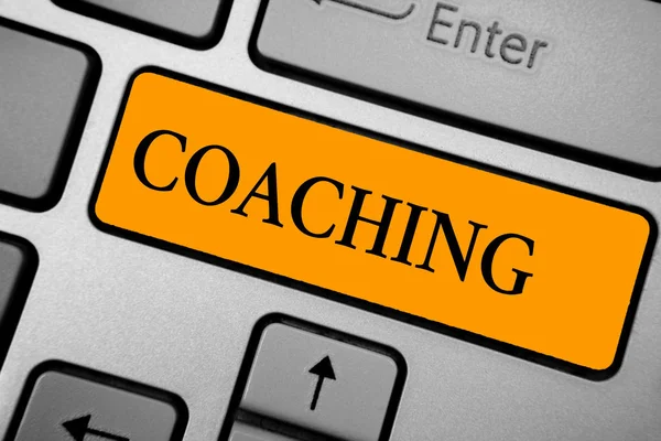 Segno Testo Che Mostra Coaching Foto Concettuale Persona Supporta Cliente — Foto Stock