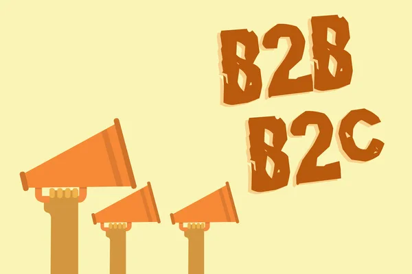 Znak Tekstowy Wyświetlono B2B B2C Koncepcyjny Fotografia Dwa Typy Wysyłania — Zdjęcie stockowe