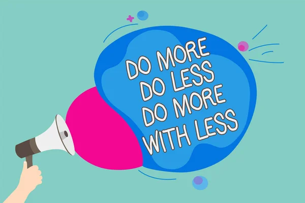 Scrittura Mano Concettuale Che Mostra More Less More Less Business — Foto Stock