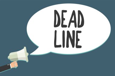 Kavramsal el ölü hat gösterilen yazma. İş fotoğraf süre hangi tarafından bir şey vitrine için bitirilmesi gereken veya megafon hoparlör çığlık fikir konuşmak konuşma balonu başarılı