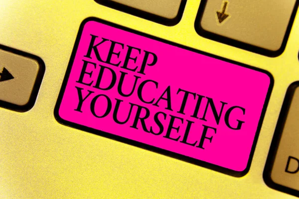 Writing Note Showing Keep Educating Yourself Business Photo Showcasing Dont — Stock Photo, Image