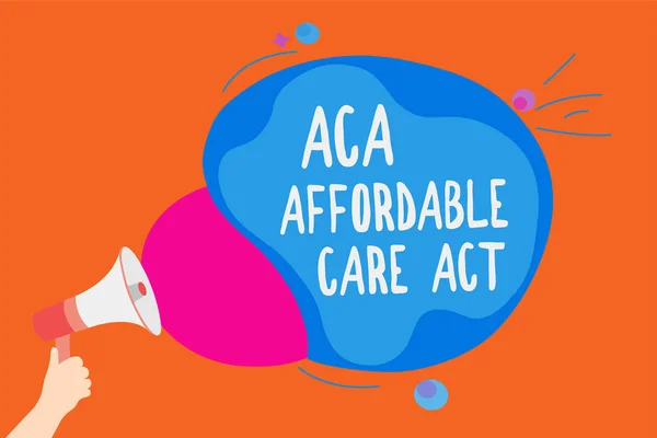 Nota Scrittura Che Mostra Aca Affordable Care Act Business Photo — Foto Stock
