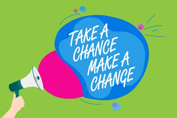 Texto Manuscrito Take Chance Make Change Concepto Que Significa Perder —  Fotos de Stock