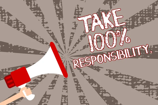 Texte Montrant Take 100 Responsibility Photo Conceptuelle Être Responsable Liste — Photo