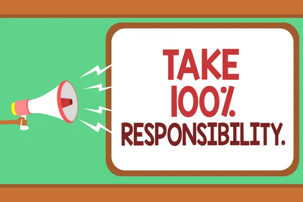 Текст Написания Слов Take 100 Responsibility Business Concept Responsible List — стоковое фото