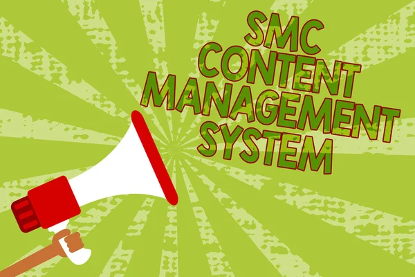 Zápis Poznámky Ukazující Smc Content Management Systém Obchodní Fotografie Představí — Stock fotografie