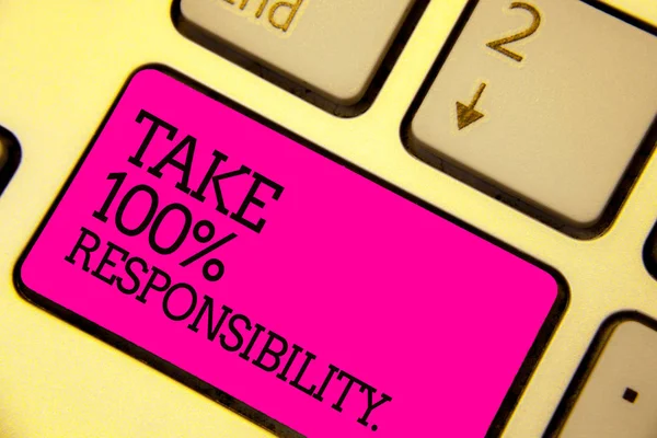 Текст Написания Слов Take 100 Responsibility Бизнес Концепция Ответственным Список — стоковое фото