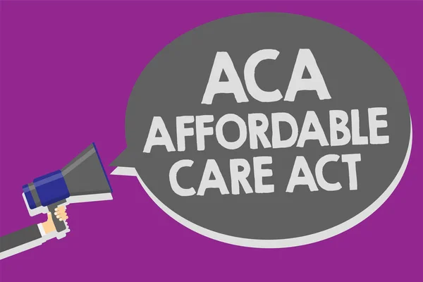 Texte Manuscrit Aca Affordable Care Act Concept Signifiant Fournir Traitement — Photo