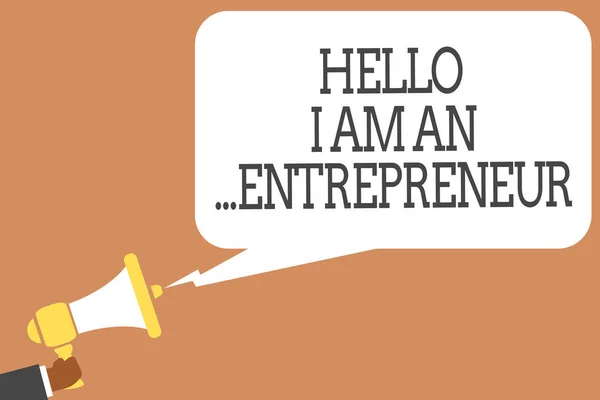 Scrittura Concettuale Mano Che Mostra Hello Entrepreneur Foto Aziendale Che — Foto Stock