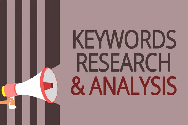 Text Sign Showing Keywords Research Analysis Conceptual Photo Search Data — Stock Photo, Image