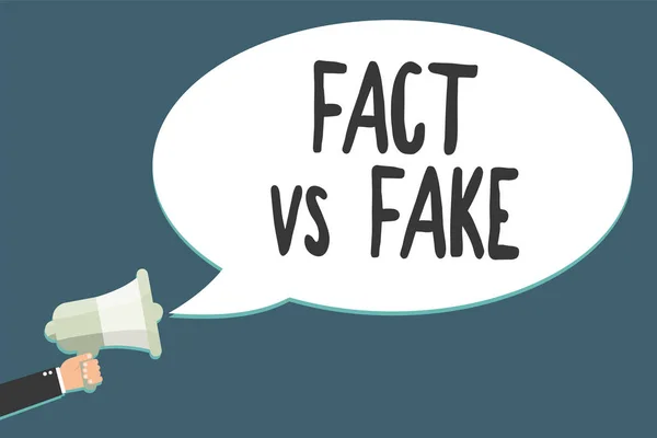 Escritura Mano Conceptual Mostrando Fact Fake Foto Negocios Mostrando Rivalidad —  Fotos de Stock