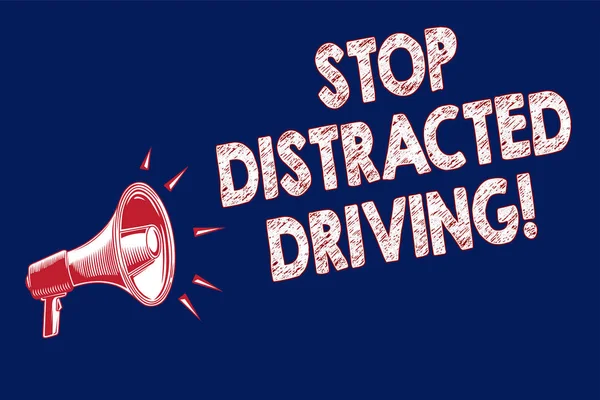 Word Tekst Stop Distracted Driving Schrijven Business Concept Voor Vragen — Stockfoto