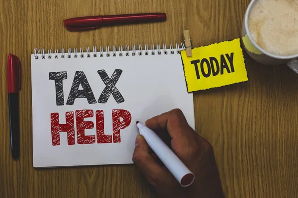 Word Writing Text Tax Help Business Concept Assistance Compulsory Contribution — Stock Photo, Image