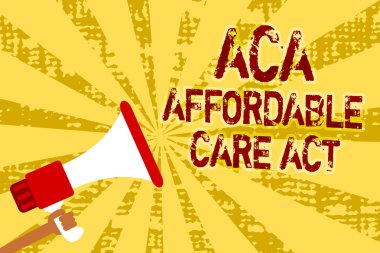 Kavramsal el aca uygun bakım Yasası gösterilen yazma. Birkaç hastaya ucuz tedavi sağlayan iş fotoğraf metni sarı önemli mesajlar megafon hoparlör grunge tutan adam yerleştirir