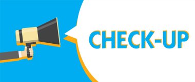 Kavramsal el kontrol kadar gösterilen yazma. Doktorlar adam megafon hoparlör yüksek sesle holding tarafından yapılan iş fotoğraf metin fiziksel tıp veya klinik muayene konuşmak konuşan konuşma balonu