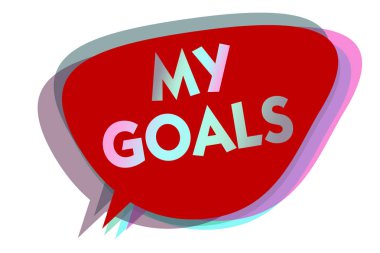 Metin My gol yazma kelime. İş kavramı gelecek veya konuşma balonu fikir haber uyarı mektubu kırmızı gölgeler önemli niyeti söz elde etmek için bir kişi tamamlar istenilen sonucu için