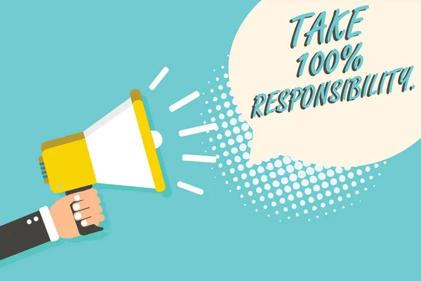 Текст Написания Слов Take 100 Responsibility Business Concept Responsible List — стоковое фото