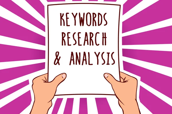 Text Znamení Ukazující Klíčových Slov Výzkumu Analýzy Konceptuální Fotografie Vyhledávat — Stock fotografie