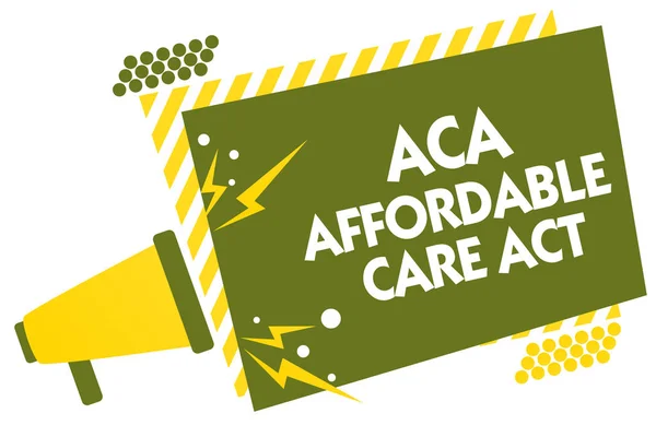 Nota Scrittura Che Mostra Aca Affordable Care Act Business Photo — Foto Stock
