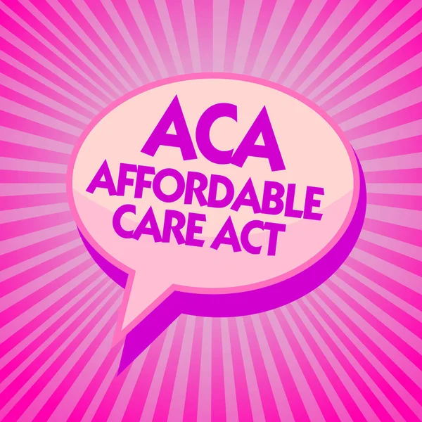 Text Sign Showing Aca Affordable Care Act Conceptual Photo Providing — Stock Photo, Image