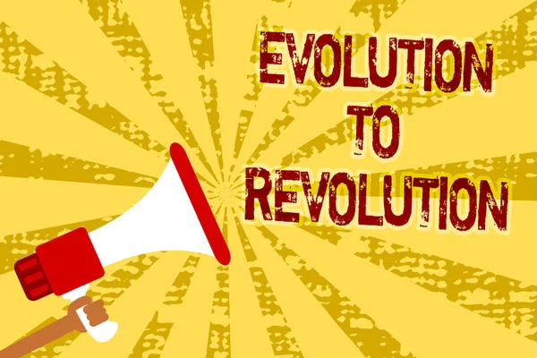 Escritura Mano Conceptual Que Muestra Evolution Revolution Texto Foto Negocios — Foto de Stock