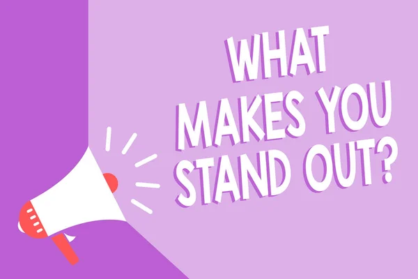 Word Writing Text What Makes You Stand Out Question Business — Stock Photo, Image