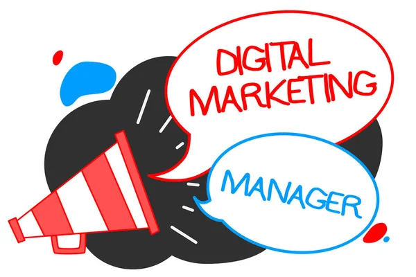 Text Sign Showing Digital Marketing Manager Conceptual Photo Optimized Posting — Stock Photo, Image