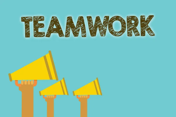 Handgeschreven Tekst Teamwork Begrip Betekenis Groep Mensen Die Als Één — Stockfoto