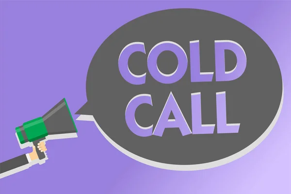 Znak Tekstowy Wyświetlono Cold Call Koncepcyjne Zdjęcie Wykonane Przez Kogoś — Zdjęcie stockowe