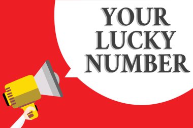 Metin yazma Your Lucky Number kelime. Mektupta servet artırmak şans Casino duyuru hoparlör komut dosyası inandığın için iş kavramı ifade fikir endişe verici sinyal ileti uyarı