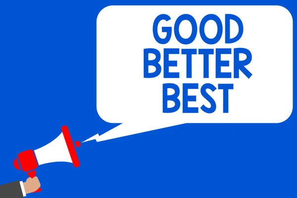 Text Gut Schreiben Besten Geschäftskonzept Zur Steigerung Der Qualitätsverbesserung Leistung — Stockfoto