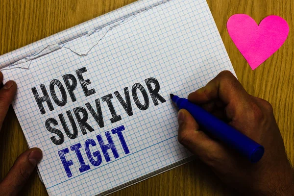 Handwriting Text Hope Survivor Fight Concept Meaning Stand Your Illness — Stock Photo, Image