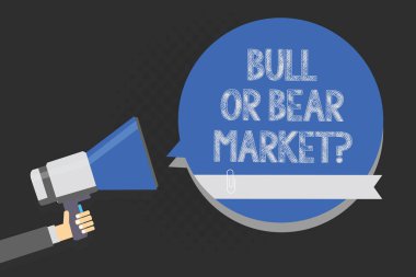 Boğa ya da ayı piyasası soru yazma el yazısı metin. Birisi onun pazarlama yöntemi çok satırlı metin komut dosyası sanat hakkında soran kavramı anlam iletileri fikir beyan duyuru