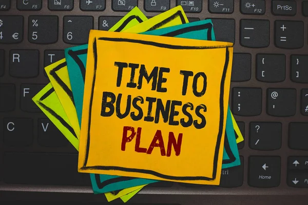 Texto Escritura Palabras Time Business Plan Concepto Negocio Para Organizar — Foto de Stock