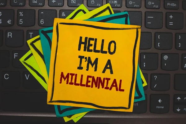 Texto Escritura Palabras Hello Millennial Concepto Negocio Para Persona Que — Foto de Stock