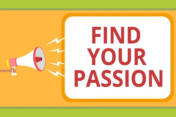 Writing Note Showing Find Your Passion Business Photo Showcasing Seek — Stock Photo, Image