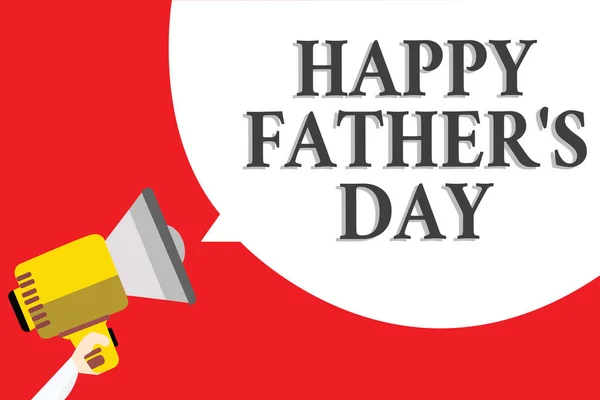 Word writing text Happy Father s is Day. Business concept for time of year to celebrate fathers all over the world Announcement speaker script convey idea alarming signal message warning