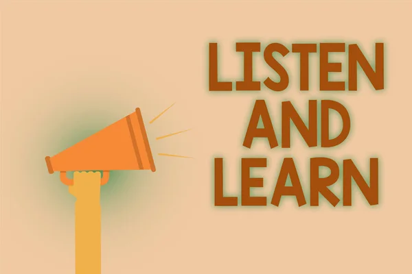 Λέξη Σύνταξη Κειμένου Ακούστε Και Μάθετε Επιχειρηματική Ιδέα Για Προσοχή — Φωτογραφία Αρχείου