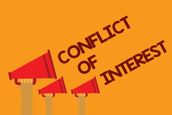 Word Writing Text Conflict Interest Business Concept Disagreeing Someone Goals — Stock Photo, Image