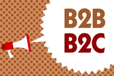 Word metin B2b B2c. iş kavramı iki türü için diğer insanlar Outlook hesapları megafon hoparlör konuşma balonu mesaj turuncu arka plana noktalı resim için e-posta göndermek yazma