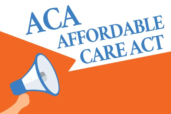Writing Note Showing Aca Affordable Care Act Business Photo Showcasing — Stock Photo, Image