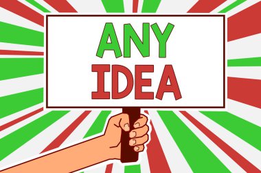 Herhangi bir fikir gösterilen metin işareti. Kavramsal fotoğraf durumunuzda veya sorun arka plan afiş önemli protesto ileti yeşil kırmızı ışınları tutan adam el hakkında düşünceleri varsa soran insanlar