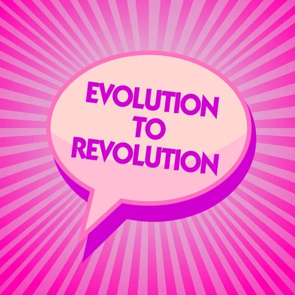 Tekst Bord Toont Evolutie Aan Revolutie Conceptuele Foto Aanpassing Aan — Stockfoto