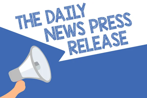 Handwriting Text Daily News Press Release Concept Meaning Announcing Big — Stock Photo, Image