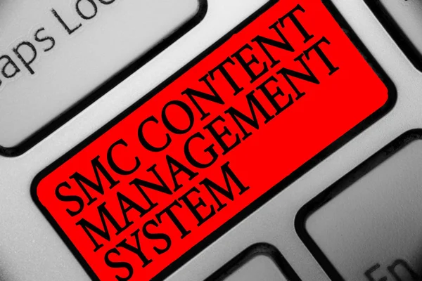 Schreibnotiz Die Das Smc Content Management System Zeigt Business Foto — Stockfoto