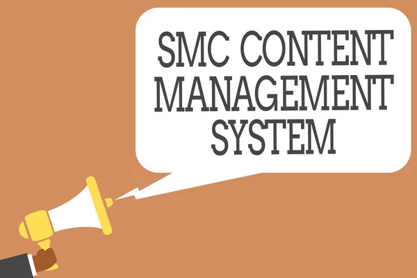 Escritura Manual Conceptual Que Muestra Smc Content Management System Foto — Foto de Stock