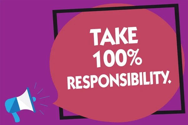 Texte Montrant Take 100 Responsibility Photo Conceptuelle Être Responsable Liste — Photo