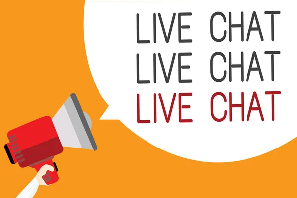 Tekst Bord Toont Live Chat Live Chat Live Chat Conceptuele — Stockfoto