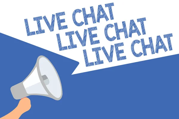 Handgeschreven Tekst Live Chat Live Chat Live Chat Concept Betekent — Stockfoto