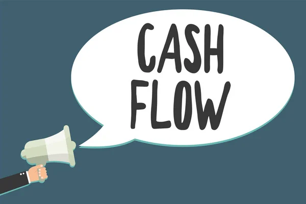 Fogalmi Kézi Írás Cash Flow Mutató Üzleti Fénykép Bemutató Mozgása — Stock Fotó
